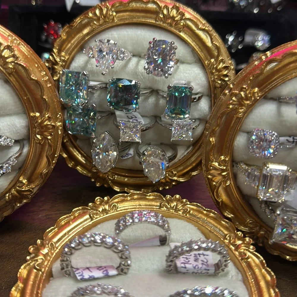 NEW ITEMS Huge Moissanite Jewelry 925 18k Ring Earring Necklace Tennis Bracelet
